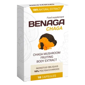 Benaga Chaga Complément alimentaire (gélules) pour la santé des articulations, du système cardiovasculaire, pour la puissance, en cas de diabète et de prostatite